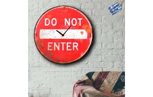 Do Not Enter - Ρολόι τοίχου Ξύλινο Χειροποίητο Στρογγυλό 48cm F4812