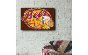 Cheap beer ρολόι τοίχου ξύλινο χειροποίητο  48x32 εκ