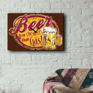 Cheap Beer - Ρολόι τοίχου Ξύλινο Χειροποίητο  32Χ48cm P324805