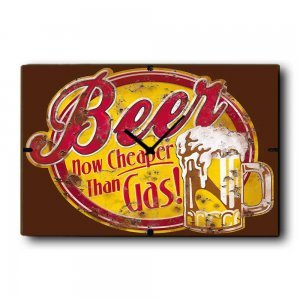 Cheap Beer - Ρολόι τοίχου Ξύλινο Χειροποίητο  32Χ48cm P324805