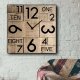 Rustik numbers ρολόι τοίχου ξύλινο χειροποίητο τετράγωνο 48x48 εκ