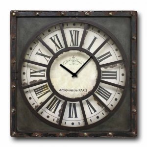 Antiquite - Ρολόι τοίχου Ξύλινο Χειροποίητο Τετράγωνο  T4815