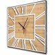 Romantic χειροποίητο ρολόι ξύλινο τοίχου square wood and metal
