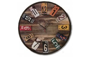 Vintage ξύλινο χειροποίητο ρολόι τοίχου broken road signs