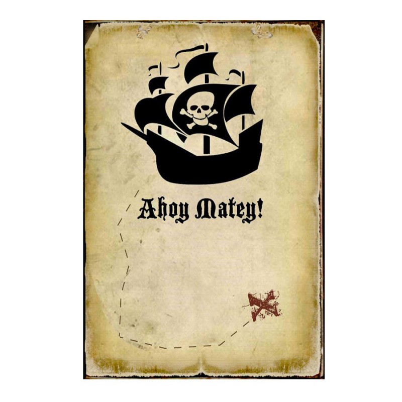 Ahoy matey ξύλινος πίνακας χειροποίητος