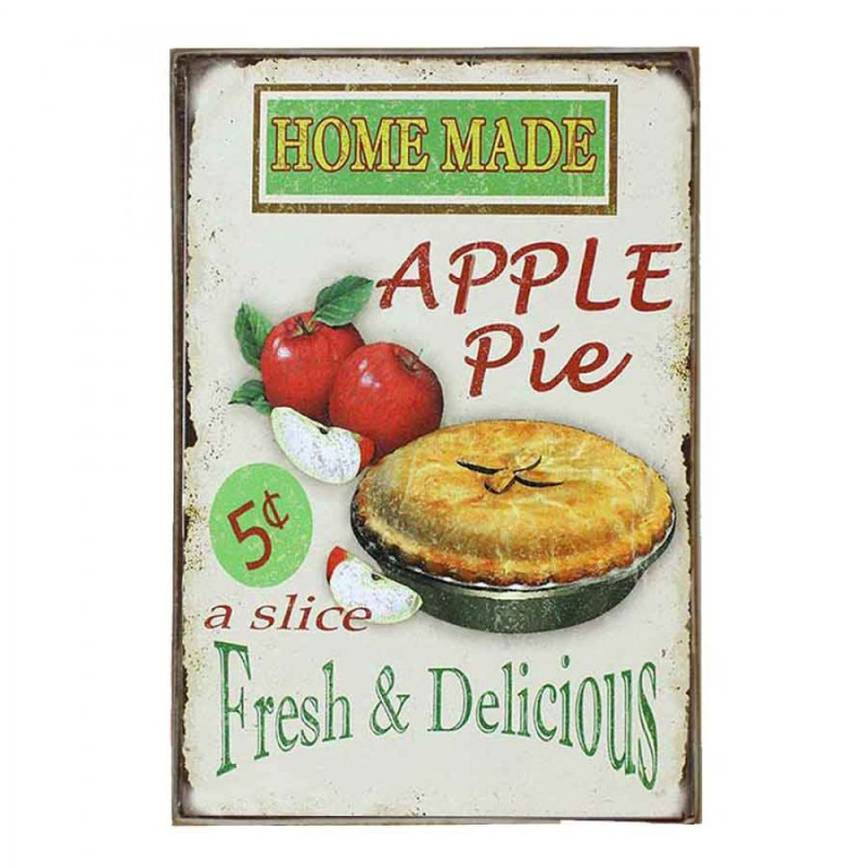 Apple pie vintage ξύλινο χειροποίητο πινακάκι