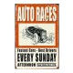 Auto races vintage ξύλινος πίνακας