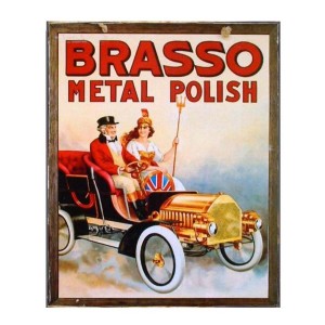 Brasso metal polish χειροποίητο πινακάκι 20x25 εκ