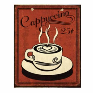 Cappuccino πίνακας χειροποίητος 20x25 εκ