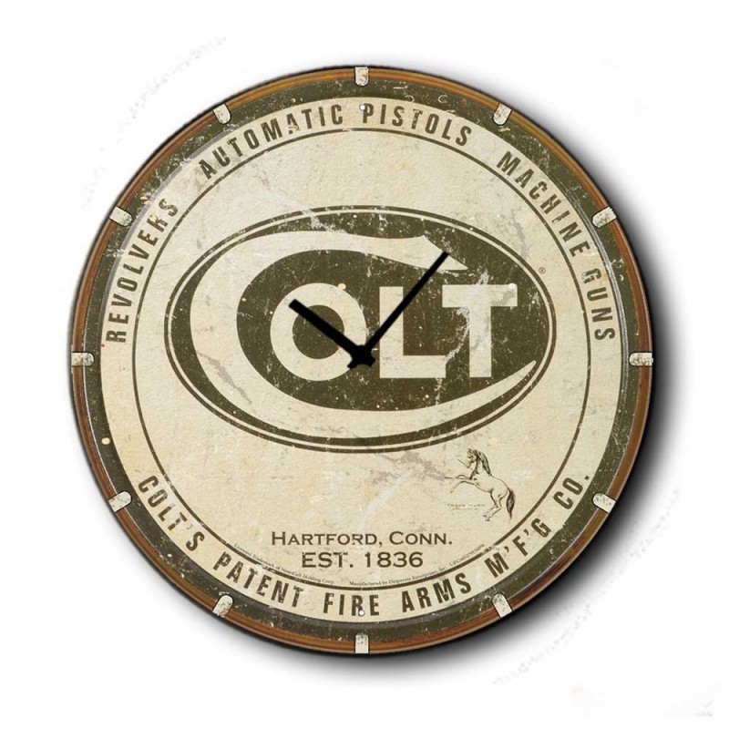 Colt ρολόι τοίχου ξύλινο χειροποίητο στρογγυλό 48 εκ