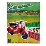 Διαφήμιση vespa ρετρό πίνακας χειροποίητος 20x25 εκ