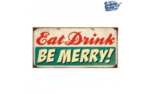 Eat drink be merry vintage ξύλινο πινακάκι 26x13 εκ