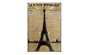 Eiffel tower vintage ξύλινο πινακάκι