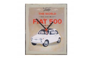 Fiat 500 ρετρό ρολόι τοίχου χειροποίητο