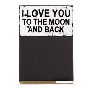 Love you to the moon and back ξύλινος χειροποίητος μαυροπίνακας 26x38 εκ