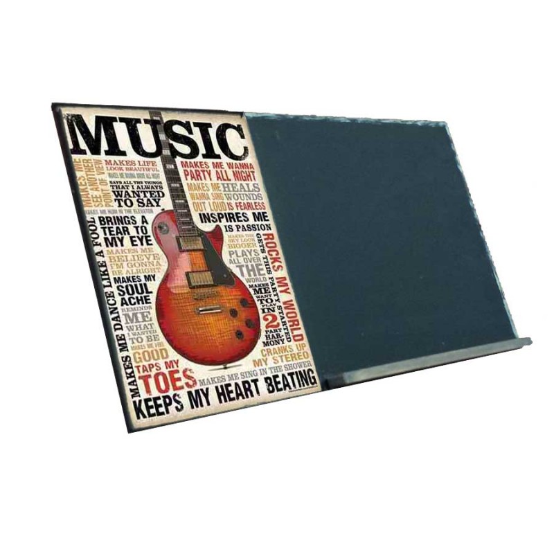 Music ξύλινος χειροποίητος μαυροπίνακας 38x26 εκ