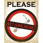 No smoking vintage ξύλινο πινακάκι 20x30 εκ