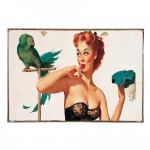 Pin up girl vintage ξύλινο ταμπελάκι