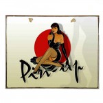 Pin up girl vintage ξύλινος πίνακας 30x20 εκ