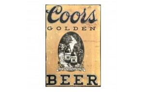 Πίνακας χειροποίητος Golden beer vintage διαφήμιση 30x40 εκ