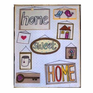 Πίνακας χειροποίητος home sweet home με σύμβολα 20x25 εκ