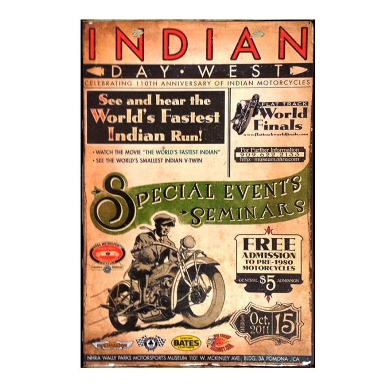 Πίνακας χειροποίητος Indian motorcycles 20x30 εκ