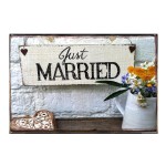 Πίνακας χειροποίητος just married  30x20 εκ