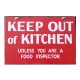 Πίνακας χειροποίητος keep out of kitchen 30x20 εκ