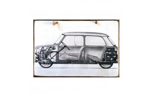 Πίνακας χειροποίητος με σχέδιο αυτοκινήτου 30x20 εκ