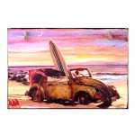 Πίνακας χειροποίητος vintage car in the sunset 30x20 εκ