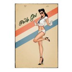 Pinup girl vintage ξύλινος πίνακας