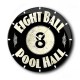 Pool hall ρολόι τοίχου ξύλινο χειροποίητο στρογγυλό 48 εκ