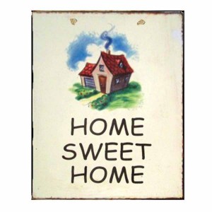 Ρετρό πίνακας χειροποίητος home sweet home 20x25 εκ