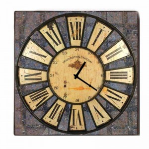 Ρολόι τοίχου τετράγωνο vintage latin numbers