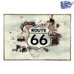 Route 66 vintage ξύλινος πίνακας 25x20 εκ