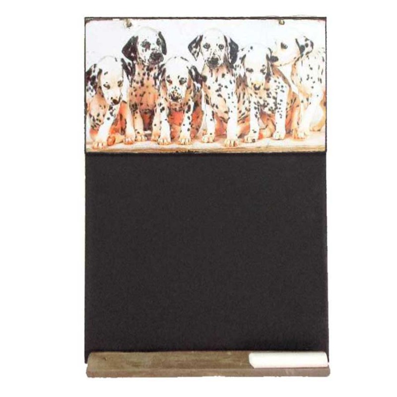 Σκυλάκια Δαλματίας χειροποίητος μαυροπίνακας 26x38 εκ