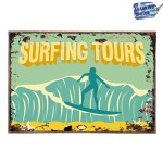 Surfing tours vintage ξύλινο πινακάκι