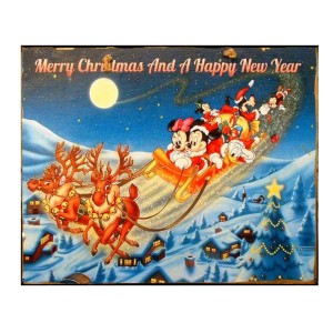 Ταμπελάκι χειροποίητο Χριστουγεννιάτικο  Santa s sleigh 25x20 εκ