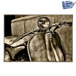 Vespa vintage ξύλινος πίνακας 30x20 εκ