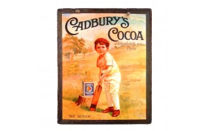 Vintage χειροποίητο πινακάκι Cadburys cocoa 20x25 εκ