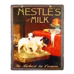 Vintage χειροποίητο πινακάκι Nestles milk 20x25 εκ