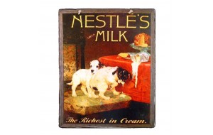 Vintage χειροποίητο πινακάκι Nestles milk 20x25 εκ
