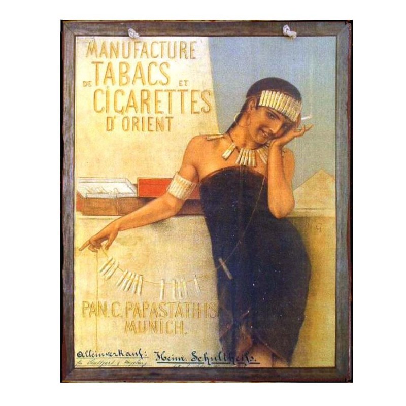 Vintage χειροποίητο πινακάκι cigarettes d' Orient 20x25 εκ