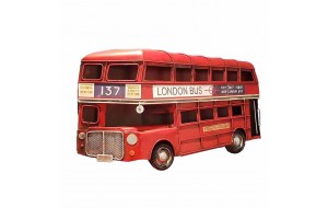 Vintage μεταλλικό κάδρο London bus 32x19 εκ