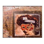 Vintage πίνακας χειροποίητος κολλάζ be yourself 25x20 εκ