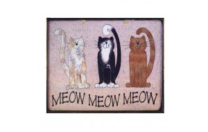Vintage πίνακας χειροποίητος με γάτες 25x20 εκ