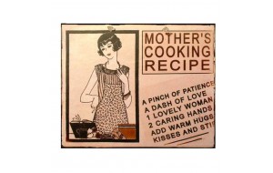 Vintage πίνακας xειροποίητος mothers recipe 25x20 εκ