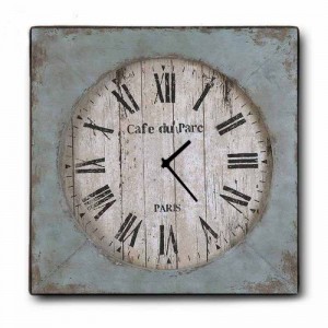 Vintage ρολόι τοίχου café du Parc ξύλινο χειροποίητο