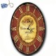 Vintage ρολόι τοίχου chateau oval ξύλινο χειροποίητο 32x48 εκ