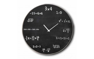 Vintage ρολόι τοίχου maths ξύλινο χειροποίητο 